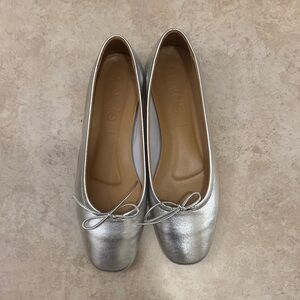 Aeyde Silver Delfina Ballet Flats